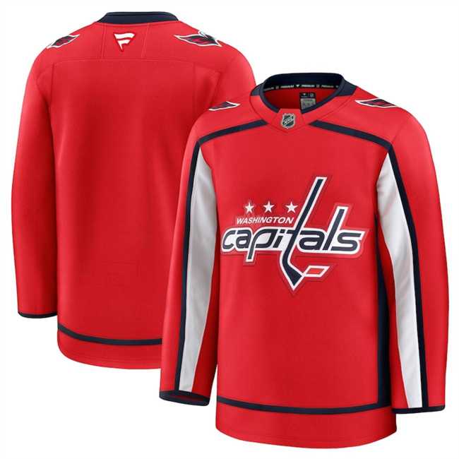 Mens Washington Capitals Blank Red 2024-25 Home Stitched Hockey Jersey Dzhi->->NHL Jersey